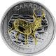 Strieborná minca pozlátená Antilopa Canadian Wildlife 1 Oz 2013 Štandard