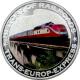 Strieborná kolorovaná minca Trans-Europ-Express History of Railroads 2011 Proof