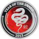Stříbrná mince kolorovaný Year of the Snake Rok Hada 2013 Niue Proof