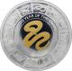 Stříbrná mince pozlacený 5 Oz Year of the Snake Rok Hada 2013 Proof