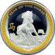 Stříbrná mince pozlacený Year of the Horse Rok Koně High Relief 2014 Proof