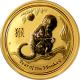 Zlatá investičná minca Year of the Monkey Rok Opice Lunárny 1/2 Oz 2016