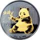 Stříbrná Ruthenium mince pozlacená Panda 1 Oz Golden Enigma 2017 Proof