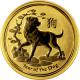 Zlatá investiční mince Year of the Dog Rok Psa Lunární 1/10 Oz 2018