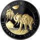 Stříbrná Ruthenium mince pozlacený Slon africký 5 Oz Golden Enigma 2017 Proof