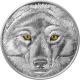 Strieborná minca očami vlka kanadského 2017 Proof