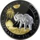 Stříbrná Ruthenium mince pozlacený Slon africký 1 kg Golden Enigma 2017 Proof