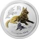Stříbrná mince pozlacený Year of the Dog Rok Psa Lunární 1 Oz 2018 Standard