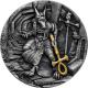 Strieborná pozlátená minca Bohovia hnevu - Anubis 2 Oz High Relief 2019 Antique Štandard