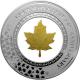 Strieborná minca so zlatým listom Maple Leaf v sklenenej výplni - 40. výročie 2019 Proof
