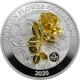 Stříbrná mince Golden Flower Collection - zlatá 3D růže 1 Oz 2020 Proof