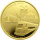 Vlak do Jeruzalému desátá zlatá investiční mince Izraele 1 Oz 2020