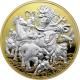 Stříbrná pozlacená mince 5 Oz Great Lunar Race 2021 Proof