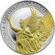 Stříbrná pozlacená mince Ctnosti královny - Vítězství 1 Oz 2021 Proof