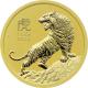Zlatá investiční mince Year of the Tiger Rok Tygra Lunární 1/4 Oz 2022