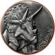 Bimetalová mince Obři světa Dinosaurů - Triceratops 2022 Antique Standard