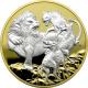 Stříbrná pozlacená mince 5 Oz Apex Predators - Lev versus hyena 2022 Proof