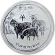 Stříbrná investiční mince Year of the Goat Rok Kozy Lunární 1/2 Oz 2015