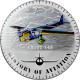 Stříbrná mince kolorovaný Amiot 143 History of Aviation 2015 Proof