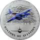 Stříbrná mince kolorovaný De Havilland D.H.98 History of Aviation 2015 Proof
