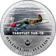 Strieborná minca kolorovaný Jakovlev Jak-7B History of Aviation 2014 Proof