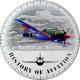Stříbrná mince kolorovaný Kawasaki KI-100 History of Aviation 2015 Proof