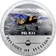 Stříbrná mince kolorovaný PZL P11 History of Aviation 2014 Proof