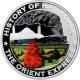 Strieborná kolorovaná minca The Orient Express History of Railroads 2011 Proof