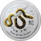 Stříbrná mince pozlacený Year of the Snake Rok Hada Lunární 1 Oz 2013 Standard