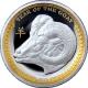 Strieborná minca pozlátený Year of the Goat Rok Kozy High Relief 2015 Proof