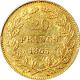 Zlatá minca 20 Frank Leopold I. Belgický 1865