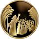 Zlatá mince Rozestoupení Rudého moře 10 NIS Izrael Biblické umění 2008 Proof